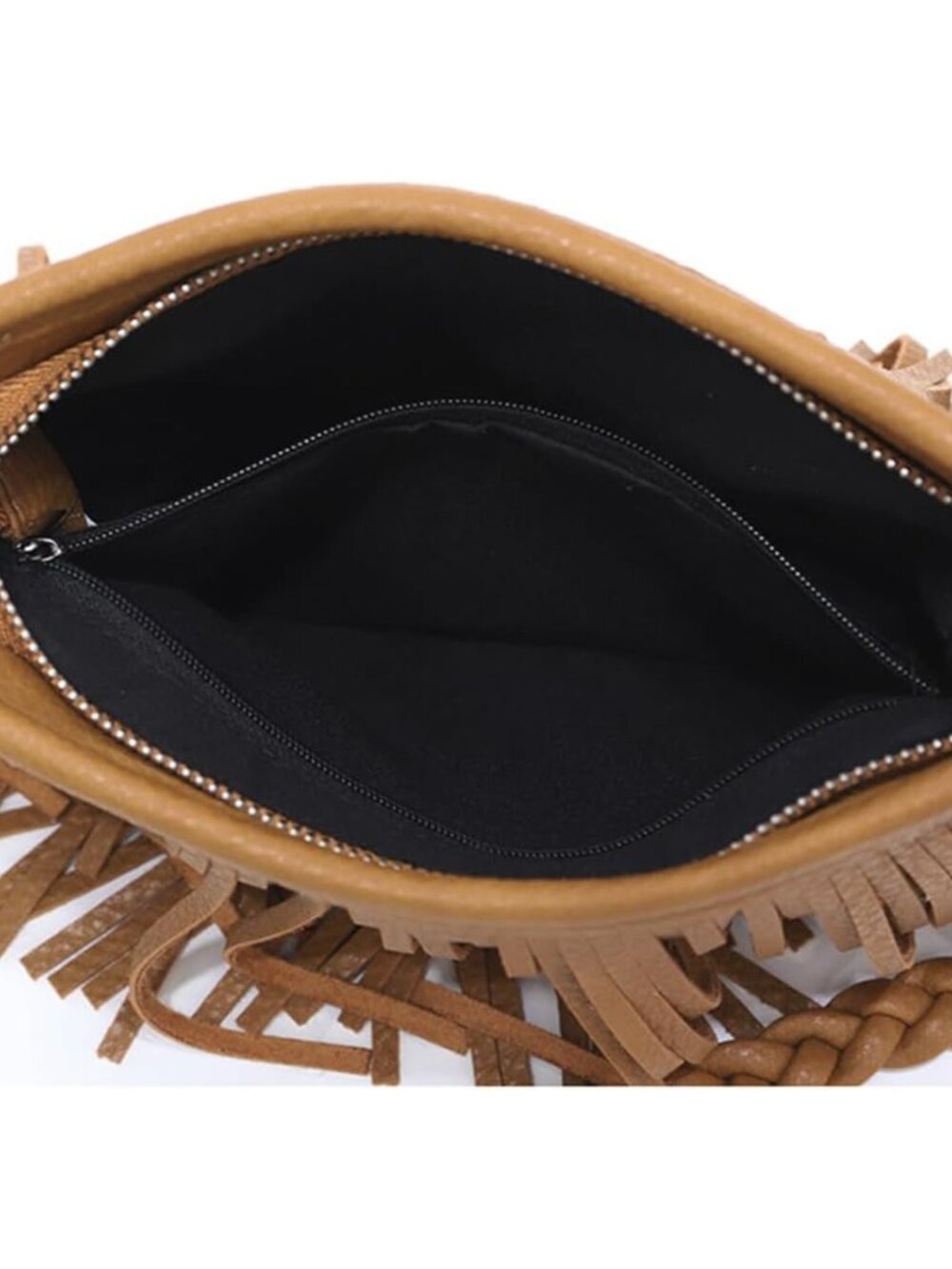 Fringe Crossbody Bag Boho Sling Bag Brown Purse Hippie bag women - Picture 5 of 6